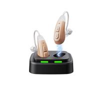 Hearing Amplifier Aid Rechargeable JINGHAO Rechargeable Hearing Device Personal Sound Pair for Seniors(Beige)