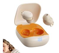 Hearing Bluetooth Aids Sleep Earbuds Bluetooth headset, Wireless Earbuds, New Sleep Ear Buds, Mini Bluetooth 5.4 Earbuds for Side Sleepers, Hi-Fi Stereo 3D Bass Noise Cancelling headphones (Beige)