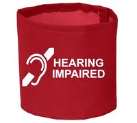 HEARING IMPAIRED Armband 5Colours 2 Lengths 18" x 4" and 22" x 4" (Red, 18" x 4")