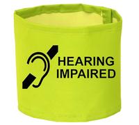 HEARING IMPAIRED Armband 5Colours 2 Lengths 18" x 4" and 22" x 4" (Yellow, 18" x 4")