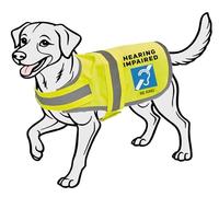 Hearing Impaired reflective Vest, Hi Vis Jacket, K9 hi-viz, Keep you Safe on the Roads, Safety dog clothing, Pet Coat. (Blue, Small)