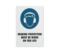 Hearing Protection Must Be Worn Site Sign 12 X 8 Inches Aluminum Sign Reflective - Uv Protected, Waterproof, Weatherproof And Fade Resistant - 4Pre-Drilled Holes