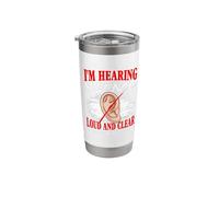Hearing Silence Loud Deafness Sign Language Deaf Awareness Stainless Steel Insulated Tumbler