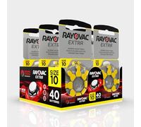 Hearing360 40 Rayovac Extra Model 10 Hearing Aid Batteries, Extra Long Life, Universal Compatibility, Mercury-Free (10 Blister Packs of 8)