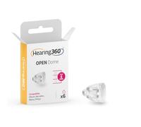 Hearing360 6 x OPEN MiniFit Domes Compatible Oticon, Bernafon, Philips and Maico - Silicone Hearing Aid Domes (6mm)