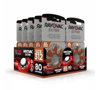 Hearing360 80 Rayovac Extra 312 Hearing Aid Batteries | Superior durability, universal compatibility, Mercury free, 10 blister packs of 8 batteries