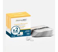 Hearing360 Hearing Aid Effervescent Tablets Deep Cleaning and Sanitizing for Domes and Tubes, Tablets with Active Oxygen, Class I Medical Device (2 Boxes, 40, Units)