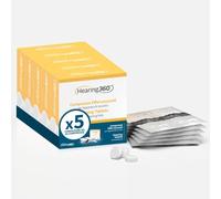 Hearing360 Hearing Aid Effervescent Tablets Deep Cleaning and Sanitizing for Domes and Tubes, Tablets with Active Oxygen, Class I Medical Device (5 Boxes, 100, Units)