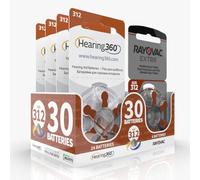 Hearing360 Rayovac Extra and Hearing360 Hearing Aid Batteries Size 312 Brown (5 Blister Packs, 30 Batteries)