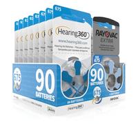 Hearing360 Rayovac Extra and Hearing360 Hearing Aid Batteries Size 675 Blue (15 Blister Packs, 90)