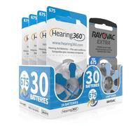 Hearing360 Rayovac Extra and Hearing360 Hearing Aid Batteries Size 675 Blue (5 Blister Packs, 30)