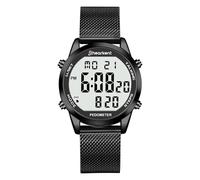 Hearkent Digital Talking Watch with Pedometer,Speaking Time/Date/Steps/Calories in English,5 Alarms,EL Backlight,LCD Large Number,No Bluetooth Step Counter Watch for Elderly/Blind(Black)