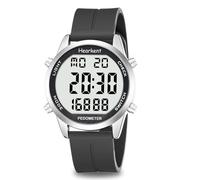 Hearkent Pedometer Watch for Walking for Senior Non Bluetooth No App Required with Steps Calories Counter and LCD Large Numbers(Black)