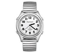 Hearkent Radio Controlled Talking Watch with Stainless Steel Expanding Strap British English Speaking for Blind People and Visually Impaired Elderly (Silver)