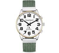 Hearkent Talking Watch for Visually Impaired and Seniors, Large Numbers, Voice Speak Watch for Blind and Elderly, with Clear American Accent, Beige Green, Men, visually impaired watch