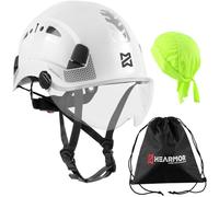 HEARMOR Industrial Helmet for Working at Heights, Adult Construction Helmet Passed EN12492 Certification, EN397 Shock Absorption and Penetration Resistance Test, with Clear or Tinted Visor