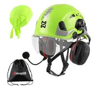 HEARMOR Industrial Helmet for Working at Heights Adult Construction Helmet with Bluetooth Active Hearing Protection Passed EN12492 Certification, EN397 Shock Absorption and Penetration Resistance Test