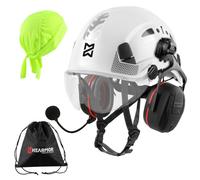 HEARMOR Industrial Helmet for Working at Heights Adult Construction Helmet with Bluetooth Active Hearing Protection Passed EN12492 Certification, EN397 Shock Absorption and Penetration Resistance Test