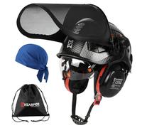 HEARMOR VOLTEK Forestry Safety Helmet Set, ABS Hard Hat with Integrated Safety Visor, Full Head, Eye, Face & Hearing Protection, Shockproof Comfort Vented Design