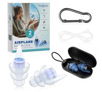 Hearprotek Ear Plugs for Flying, 2 Pairs Reusable Silicone Flight 24db Noise Reduction Earplugs for Air Pressure with Carrying Case, Travel Essentials for Adults M&L Size