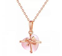 heart 9x10mm 100% natural gemstone rose quartz chain necklace jewelry