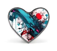 Heart Abstract Paint Splashes Brooch Classic Mini Pin 1 Inch Aluminum Alloy Lapel Pin Personalized Button Badge for Backpack Hat Suit Jacket Clothing Decoration