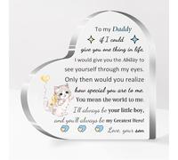 Heart Acrylic Plaque Dad Men Birthday Father's Day Gifts Desk Sign Cat Personalised Daddy Christmas Home Office Decoration Papa Retired Appreciate from Son I Love You Reminder Souvenirs