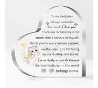 Heart Acrylic Plaque Godfather Men Birthday Father's Day Gifts Desk Sign Cat Personalised Mentor Christmas Home Office Decoration Retired Appreciate Guardian Patron I Love You Reminder Souvenirs