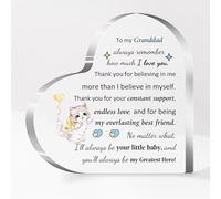 Heart Acrylic Plaque Grandad Men Birthday Father's Day Gifts Desk Sign Cat Personalised Grandfather Christmas Home Office Decoration Grandpa Retired Appreciate Gramps I Love You Reminder Souvenirs