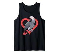 Heart African Grey Parrot Glasses Tank Top
