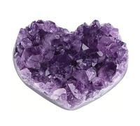 Heart Amethyst Crystal, Purple Geode Crystals, Reiki Healing Crystals, Heart Crystal Stone, Polished Palm Gemstone, Worry Stone, Mineral Rock Raw, Crystals Moon Gifts