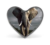 Heart An Elephant Printed Brooch Badge for Backpacks Or Lapels