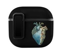 Heart Anatomy Ocean Beach Hard Shell Case Skin Accessories Cover with Secure Lock Clip Compatible with AirPods 4