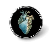 Heart Anatomy Ocean Beach Round Enamel Brooch Pin Button Badges Decoration Hat Clothing Bag Accessories Gift Crafts