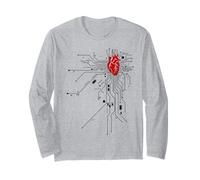 Heart and Circuit Board Design for Tech Lovers Long Sleeve T-Shirt