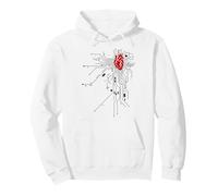 Heart and Circuit Board Design for Tech Lovers Pullover Hoodie