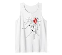 Heart and Circuit Board Design for Tech Lovers Tank Top