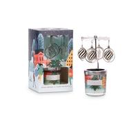 Heart and Home Christmas Baubles And Berries Soy Wax Mini Candle With Carousel Gift Set