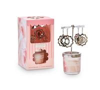 Heart and Home Mini Soy Wax Candle & Carousel Gift Set (Loving Blooms) in Cool White Heart and Home Cool White