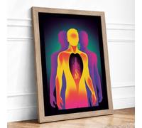 Heart and Soul Framed Wall Art Print A3 Oak