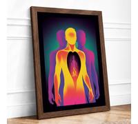 Heart and Soul Framed Wall Art Print A3 Walnut