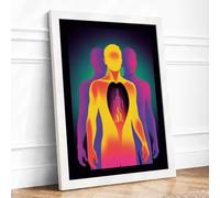 Heart and Soul Framed Wall Art Print A4 White