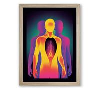 Heart and Soul Modern Framed Wall Art Print A3 (42×29.7cm) Oak, Wall Decor for Living Room, Bedroom, Office & Home, Ready to Hang, Art Gift