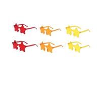 Heart and Star Shaped Sunglasses for Women & Men - Jelly Transparent Conjoined Design | Festival, Party, Beach Fashion Shades, MULTIPACK of 6 (Star Red, Orange, Yellow)