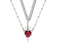 Heart and Sword Couples Necklace - You Are in My Heart Matching Pendant - Jewelry Gifts for Women Men (Silver)
