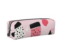 Heart Apples Pencil Case for Boys Girls Flower Floral Art Leather Pen Pouch Holder for School Office Travel Portable Stationery Organizer Makeup Bag Silver Zip