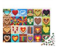 Heart Art Collection 1000 Piece Jigsaw Puzzle Concentration Training Holiday Puzzle Activity Family Game Night Made in UK 100% Recycled 70x50cm/1000pcs