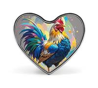 Heart Art Colorful Chicken Brooch Classic Mini Pin 1 Inch Aluminum Alloy Lapel Pin Personalized Button Badge for Backpack Hat Suit Jacket Clothing Decoration