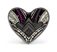 Heart Art Deco Geometric Pattern Brooch Classic Mini Pin 1 Inch Aluminum Alloy Lapel Pin Personalized Button Badge for Backpack Hat Suit Jacket Clothing Decoration