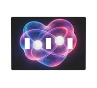 Heart Atom 3 Gang Switch Plate Cover-Unbreakable Polycarbonate Wall Plate, Heat Resistant Toggle Switch Decor for Home